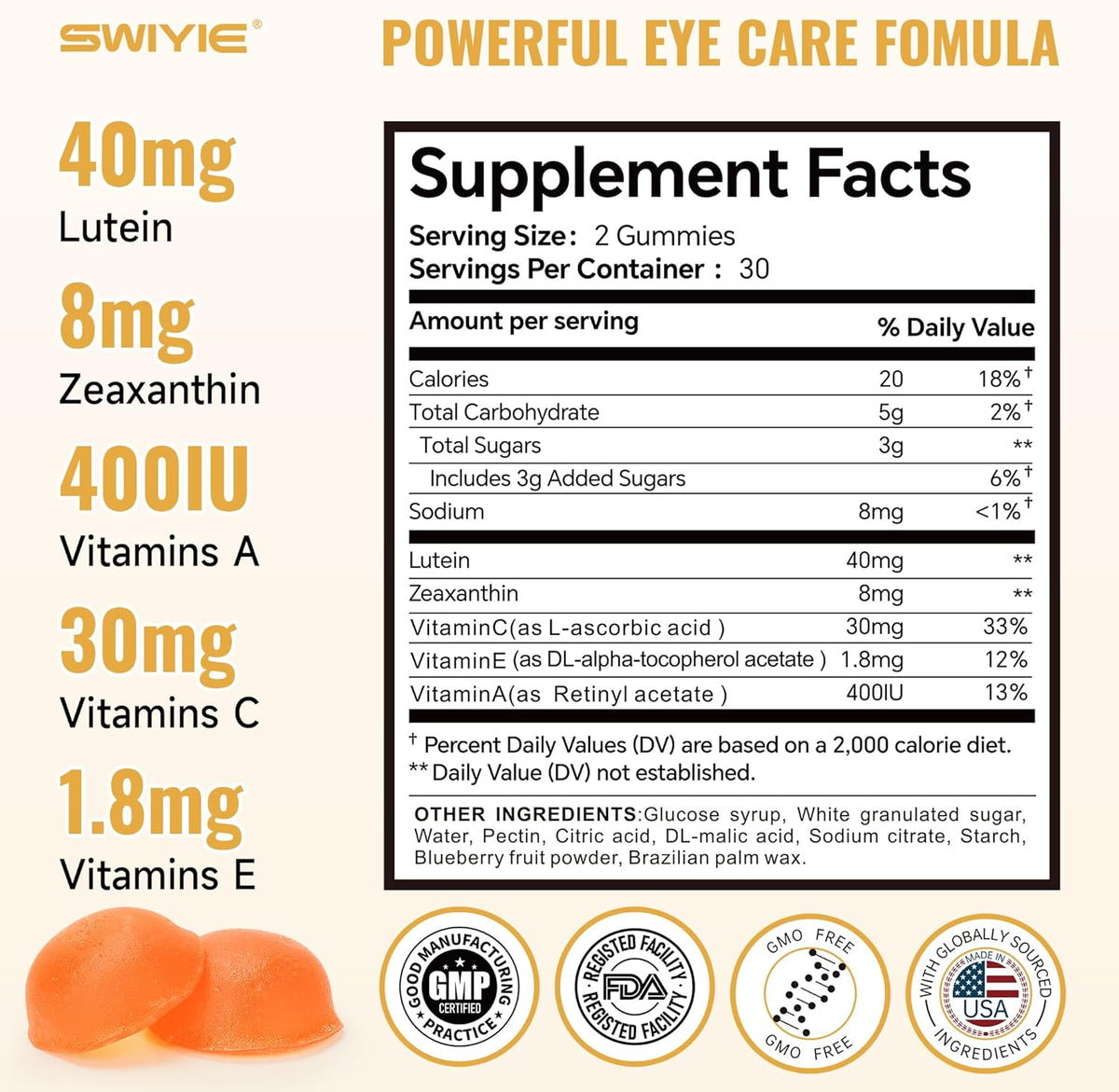 Swiyie Lutein & Zeaxanthin Gummies